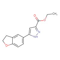 Chemical structure of ethyl 5-(2,3-dihydro-1-benzofuran-5-yl)-1H-pyrazole-3-carboxylate - CSSB00133614794