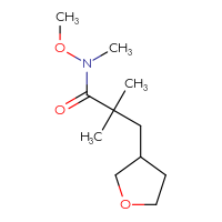 Chemical structure of N-methoxy-N,2,2-trimethyl-3-(oxolan-3-yl)propanamide - CSSB06644801743