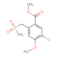 Chemical structure of methyl 5-chloro-2-(methanesulfonylmethyl)-4-methoxybenzoate - CSSB21495884222