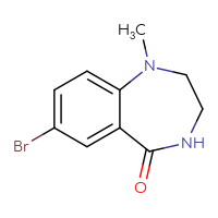 Chemical structure of 7-bromo-1-methyl-2,3,4,5-tetrahydro-1H-1,4-benzodiazepin-5-one - CSSB00134616142