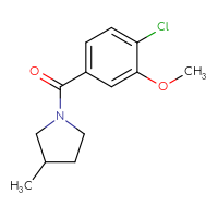 Chemical structure of 1-(4-chloro-3-methoxybenzoyl)-3-methylpyrrolidine - CSSB01998166273