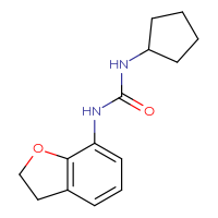 Chemical structure of 1-cyclopentyl-3-(2,3-dihydro-1-benzofuran-7-yl)urea - CSSB02000550522