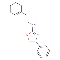Chemical structure of N-[2-(cyclohex-1-en-1-yl)ethyl]-4-phenyl-1,3-oxazol-2-amine - CSSB15125527732