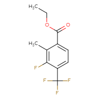 Chemical structure of ethyl 3-fluoro-2-methyl-4-(trifluoromethyl)benzoate - CSSB01997783313