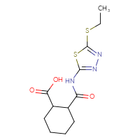 Chemical structure of 2-{[5-(ethylsulfanyl)-1,3,4-thiadiazol-2-yl]carbamoyl}cyclohexane-1-carboxylic acid - CSSB00121676414