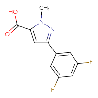 Chemical structure of 3-(3,5-difluorophenyl)-1-methyl-1H-pyrazole-5-carboxylic acid - CSSB00103042634