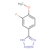 Chemical structure of 5-(3-fluoro-4-methoxyphenyl)-1H-1,2,3,4-tetrazole - CSSB00009879126
