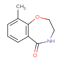 Chemical structure of 9-methyl-2,3,4,5-tetrahydro-1,4-benzoxazepin-5-one - CSSB00012179660