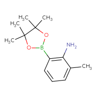 Chemical structure of 2-methyl-6-(4,4,5,5-tetramethyl-1,3,2-dioxaborolan-2-yl)aniline - CSSB00010996840