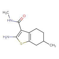 Chemical structure of 2-amino-N,6-dimethyl-4,5,6,7-tetrahydro-1-benzothiophene-3-carboxamide - CSSB00011278169