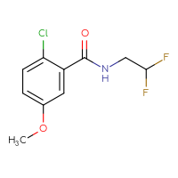 Chemical structure of 2-chloro-N-(2,2-difluoroethyl)-5-methoxybenzamide - CSSB06404208379