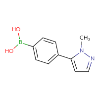 Chemical structure of [4-(1-methyl-1H-pyrazol-5-yl)phenyl]boronic acid - CSSB00010290793