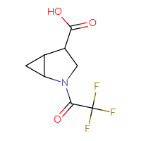 Chemical structure of 2-(2,2,2-trifluoroacetyl)-2-azabicyclo[3.1.0]hexane-4-carboxylic acid - CSSB03496552098