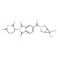 Chemical structure of 5-{6,6-dimethyl-3-azabicyclo[3.1.0]hexane-3-carbonyl}-2-(2,6-dioxopiperidin-3-yl)-2,3-dihydro-1H-isoindole-1,3-dione - CSSB19287191582