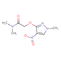 Chemical structure of N,N-dimethyl-2-[(1-methyl-4-nitro-1H-pyrazol-3-yl)oxy]acetamide - CSSB01887247019