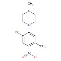 Chemical structure of 1-(2-bromo-5-methyl-4-nitrophenyl)-4-methylpiperazine - CSSB00002387383