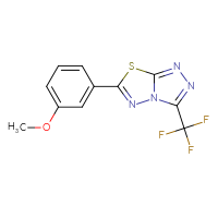 Chemical structure of 6-(3-methoxyphenyl)-3-(trifluoromethyl)-[1,2,4]triazolo[3,4-b][1,3,4]thiadiazole - CSSB00121637607
