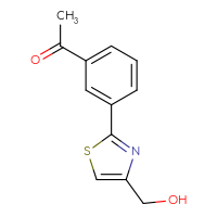 Chemical structure of 1-{3-[4-(hydroxymethyl)-1,3-thiazol-2-yl]phenyl}ethan-1-one - CSSB01410296554