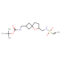 Chemical structure of tert-butyl N-{[6-(ethenesulfonamidomethyl)-5-oxaspiro[3.4]octan-2-yl]methyl}carbamate - CSSB15015090190