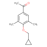 Chemical structure of 1-[4-(cyclopropylmethoxy)-3,5-dimethylphenyl]ethan-1-one - CSSB20879070609