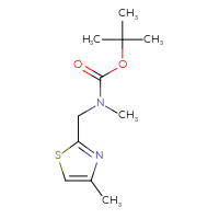 Chemical structure of tert-butyl N-methyl-N-[(4-methyl-1,3-thiazol-2-yl)methyl]carbamate - CSSB00015613755