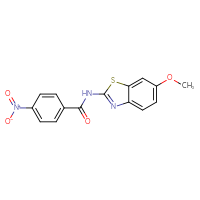 Chemical structure of N-(6-methoxy-1,3-benzothiazol-2-yl)-4-nitrobenzamide - CSSB00027983286