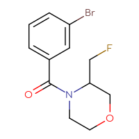 Chemical structure of 4-(3-bromobenzoyl)-3-(fluoromethyl)morpholine - CSSB01832898366