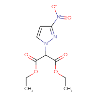 Chemical structure of 1,3-diethyl 2-(3-nitro-1H-pyrazol-1-yl)propanedioate - CSSB06256046861