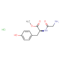 Chemical structure of methyl (2S)-2-(2-aminoacetamido)-3-(4-hydroxyphenyl)propanoate hydrochloride - CSSB00159270268