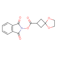 Chemical structure of 1,3-dioxo-2,3-dihydro-1H-isoindol-2-yl 5,8-dioxaspiro[3.4]octane-2-carboxylate - CSSB14948316336