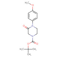 Chemical structure of tert-butyl 4-(4-methoxyphenyl)-3-oxopiperazine-1-carboxylate - CSSB00010072638