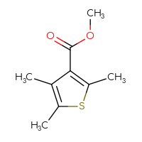 Chemical structure of methyl 2,4,5-trimethylthiophene-3-carboxylate - CSSB02516835723