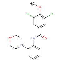 Chemical structure of 3,5-dichloro-4-methoxy-N-[2-(morpholin-4-yl)phenyl]benzamide - CSSB00121602605