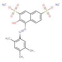 Chemical structure of disodium 3-hydroxy-4-[2-(2,4,5-trimethylphenyl)diazen-1-yl]naphthalene-2,7-disulfonate - CSSB00000053363
