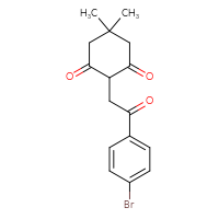 Chemical structure of 2-[2-(4-bromophenyl)-2-oxoethyl]-5,5-dimethylcyclohexane-1,3-dione - CSSB00025736823