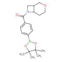 Chemical structure of 7-[4-(4,4,5,5-tetramethyl-1,3,2-dioxaborolan-2-yl)benzoyl]-3-oxa-7-azabicyclo[4.2.0]octane - CSSB02533504724