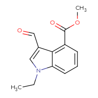 Chemical structure of methyl 1-ethyl-3-formyl-1H-indole-4-carboxylate - CSSB00102559760