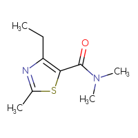 Chemical structure of 4-ethyl-N,N,2-trimethyl-1,3-thiazole-5-carboxamide - CSSB13793491201