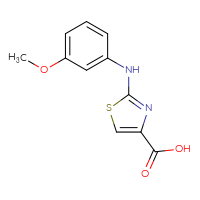 Chemical structure of 2-[(3-methoxyphenyl)amino]-1,3-thiazole-4-carboxylic acid - CSSB00006007313