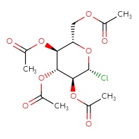 Chemical structure of [(2S,3S,4R,5S,6R)-3,4,5-tris(acetyloxy)-6-chlorooxan-2-yl]methyl acetate - CSSB00159269473