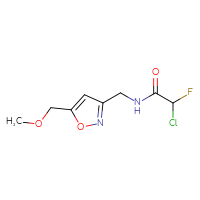 Chemical structure of 2-chloro-2-fluoro-N-{[5-(methoxymethyl)-1,2-oxazol-3-yl]methyl}acetamide - CSSB21332102828