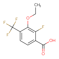 Chemical structure of 3-ethoxy-2-fluoro-4-(trifluoromethyl)benzoic acid - CSSB06630655563