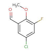 Chemical structure of 5-chloro-3-fluoro-2-methoxybenzaldehyde - CSSB00010346880