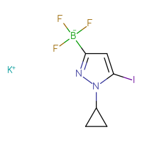 Chemical structure of potassium (1-cyclopropyl-5-iodo-1H-pyrazol-3-yl)trifluoroboranuide - CSSB14901605753