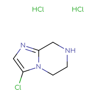 Chemical structure of 3-chloro-5H,6H,7H,8H-imidazo[1,2-a]pyrazine dihydrochloride - CSSB00102955065