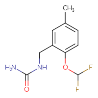 Chemical structure of {[2-(difluoromethoxy)-5-methylphenyl]methyl}urea - CSSB00065471697