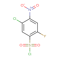 Chemical structure of 5-chloro-2-fluoro-4-nitrobenzene-1-sulfonyl chloride - CSSB00000725726