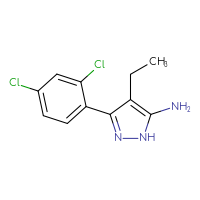 Chemical structure of 3-(2,4-dichlorophenyl)-4-ethyl-1H-pyrazol-5-amine - CSSB00000361734