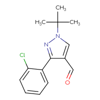 Chemical structure of 1-tert-butyl-3-(2-chlorophenyl)-1H-pyrazole-4-carbaldehyde - CSSB00000422435