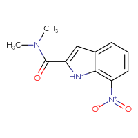 Chemical structure of N,N-dimethyl-7-nitro-1H-indole-2-carboxamide - CSSB01995404597